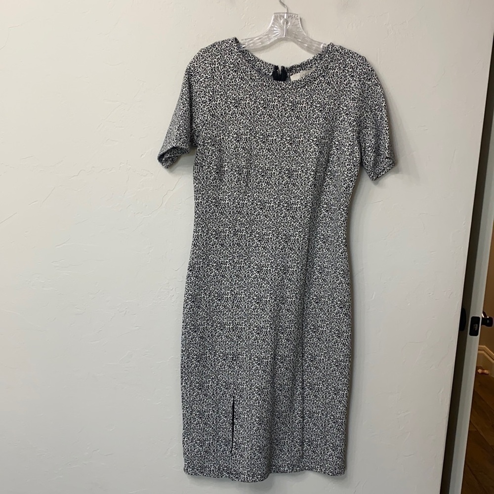 Loft black and white animal print dress size 6P.NWT